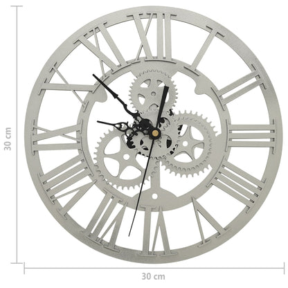 Wanduhr Silbern 30 cm Acryl