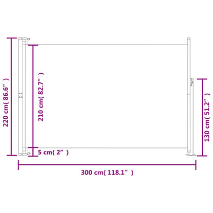 Seitenmarkise Ausziehbar 220x300 cm Rot