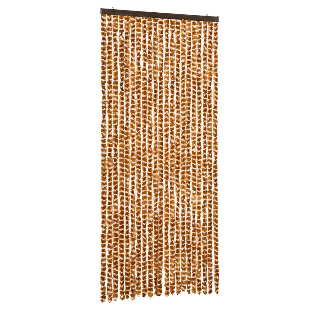 Insektenschutz-Vorhang Ocker und Weiß 90x220 cm Chenille