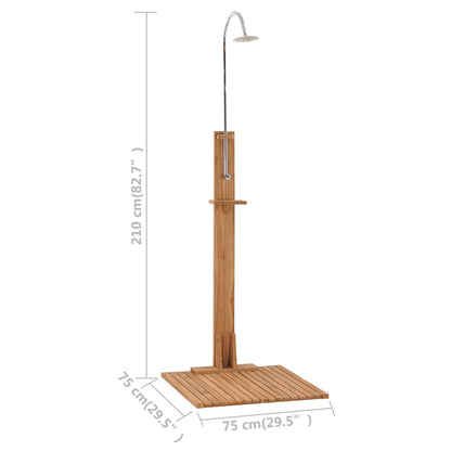 Gartendusche 75x75x210 cm Massivholz Teak