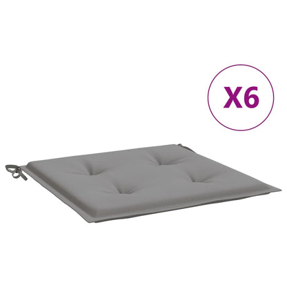 Gartenstuhl-Kissen 6 Stk. Grau 40x40x3 cm Oxford-Gewebe