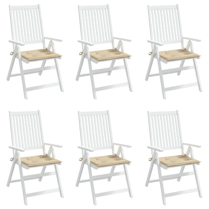 Gartenstuhl-Kissen 6 Stk. Beige 40x40x3 cm Oxford-Gewebe