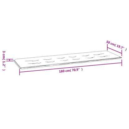 Gartenbank-Auflage Grau Karomuster 180x50x3 cm Oxford-Gewebe