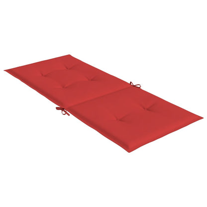 Cuscini per sedie da giardino con schienale alto, 6 pezzi, rosso, 120x50x3 cm, tessuto