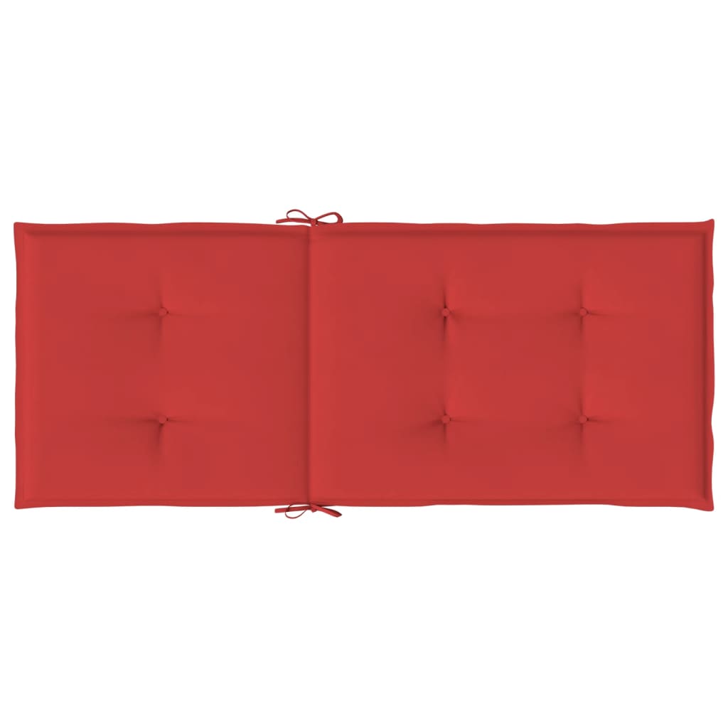 Cuscini per sedie da giardino con schienale alto, 6 pezzi, rosso, 120x50x3 cm, tessuto