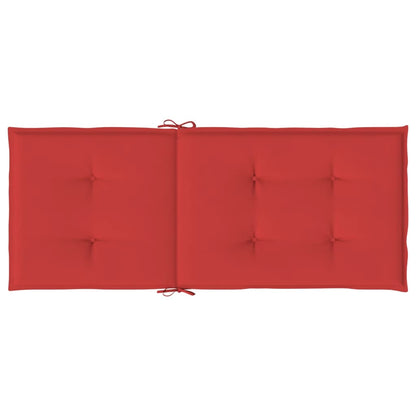Cuscini per sedie da giardino con schienale alto, 6 pezzi, rosso, 120x50x3 cm, tessuto