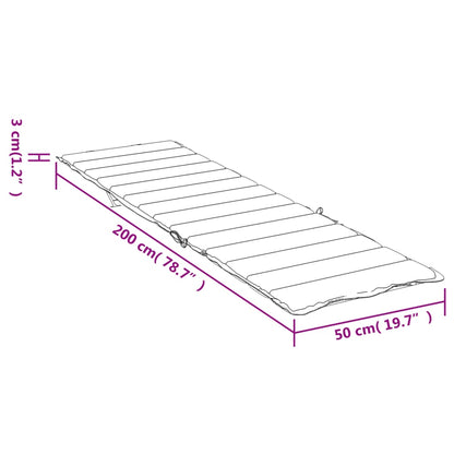 Sonnenliegen-Auflage Creme 200x50x3 cm Oxford-Gewebe