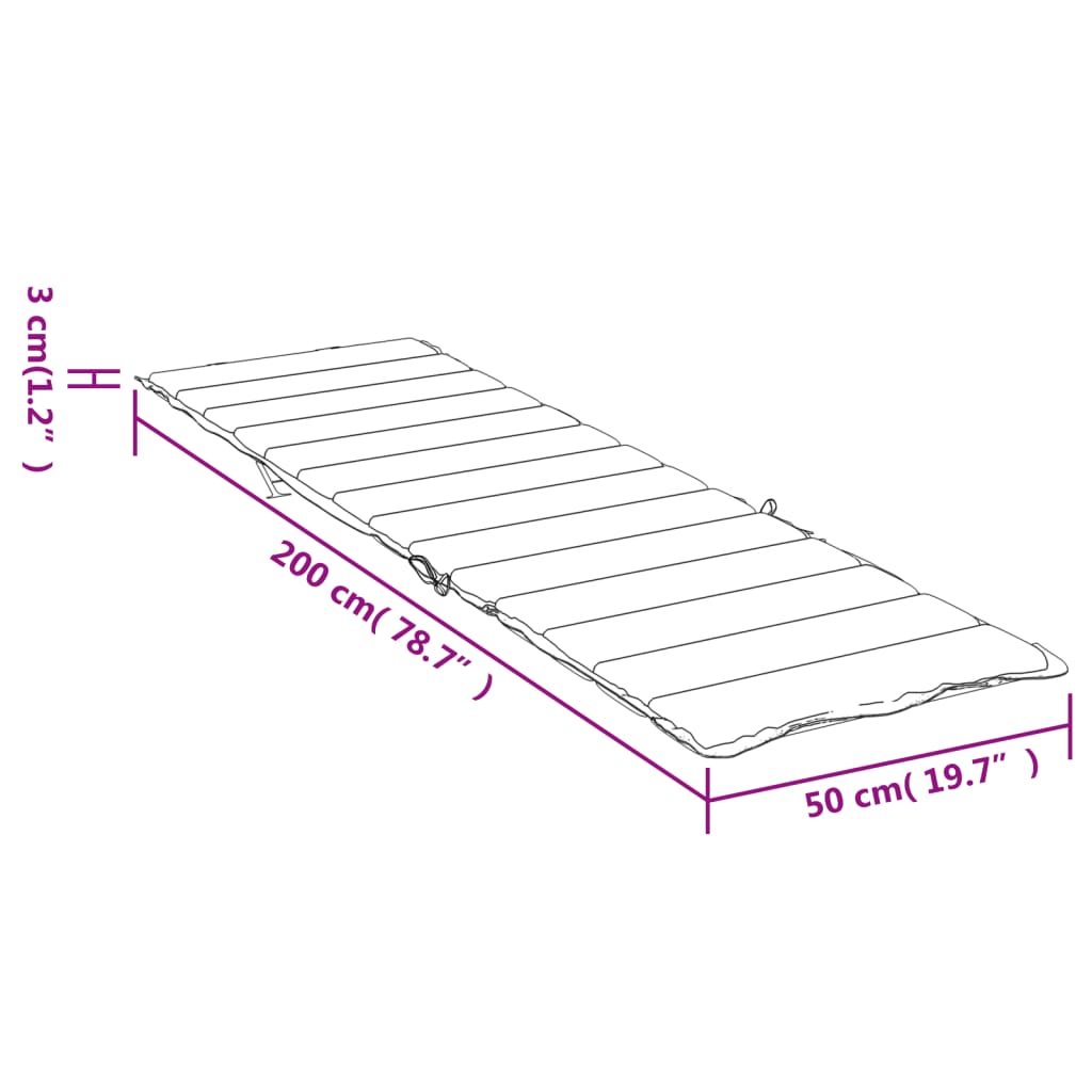 Sonnenliegen-Auflage Beige 200x50x3 cm Oxford-Gewebe