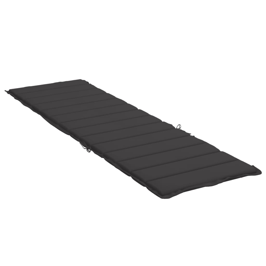 Sonnenliegen-Auflage Schwarz 200x50x3 cm Oxford-Gewebe