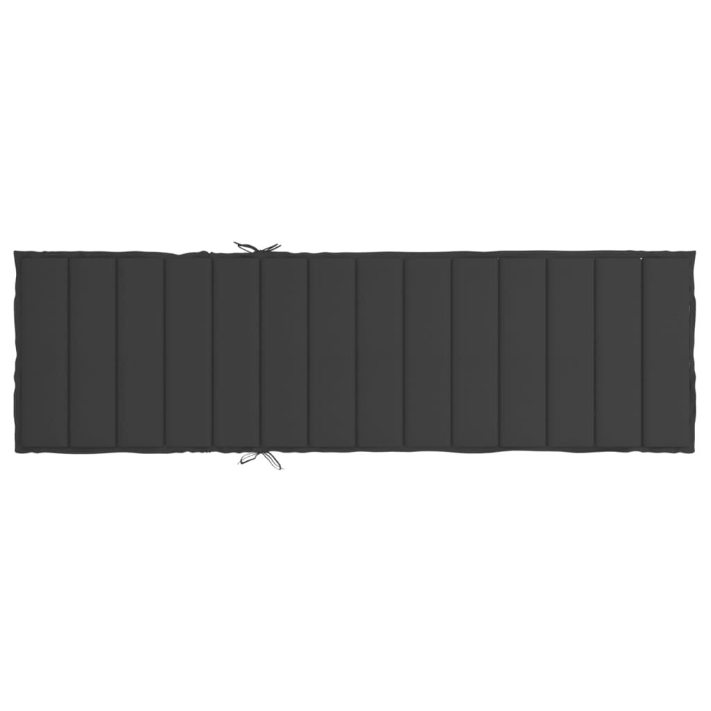 Sonnenliegen-Auflage Schwarz 200x50x3 cm Oxford-Gewebe