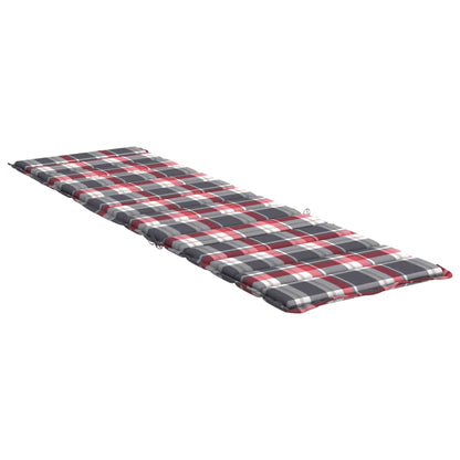 Sonnenliegen-Auflage Rot Karomuster 200x50x3 cm Oxford-Gewebe