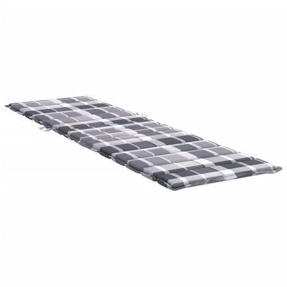 Sonnenliegen-Auflage Grau Karomuster 200x50x3 cm Oxford-Gewebe