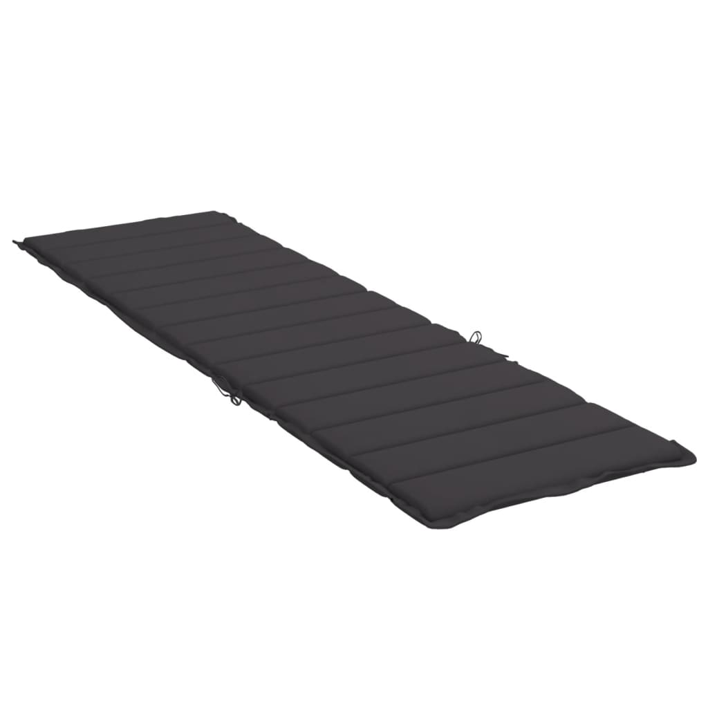 Sonnenliegen-Auflage Schwarz 200x60x3 cm Oxford-Gewebe