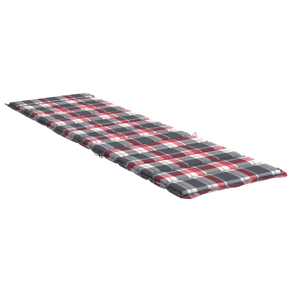 Sonnenliegen-Auflage Rot Karomuster 200x60x3 cm Oxford-Gewebe