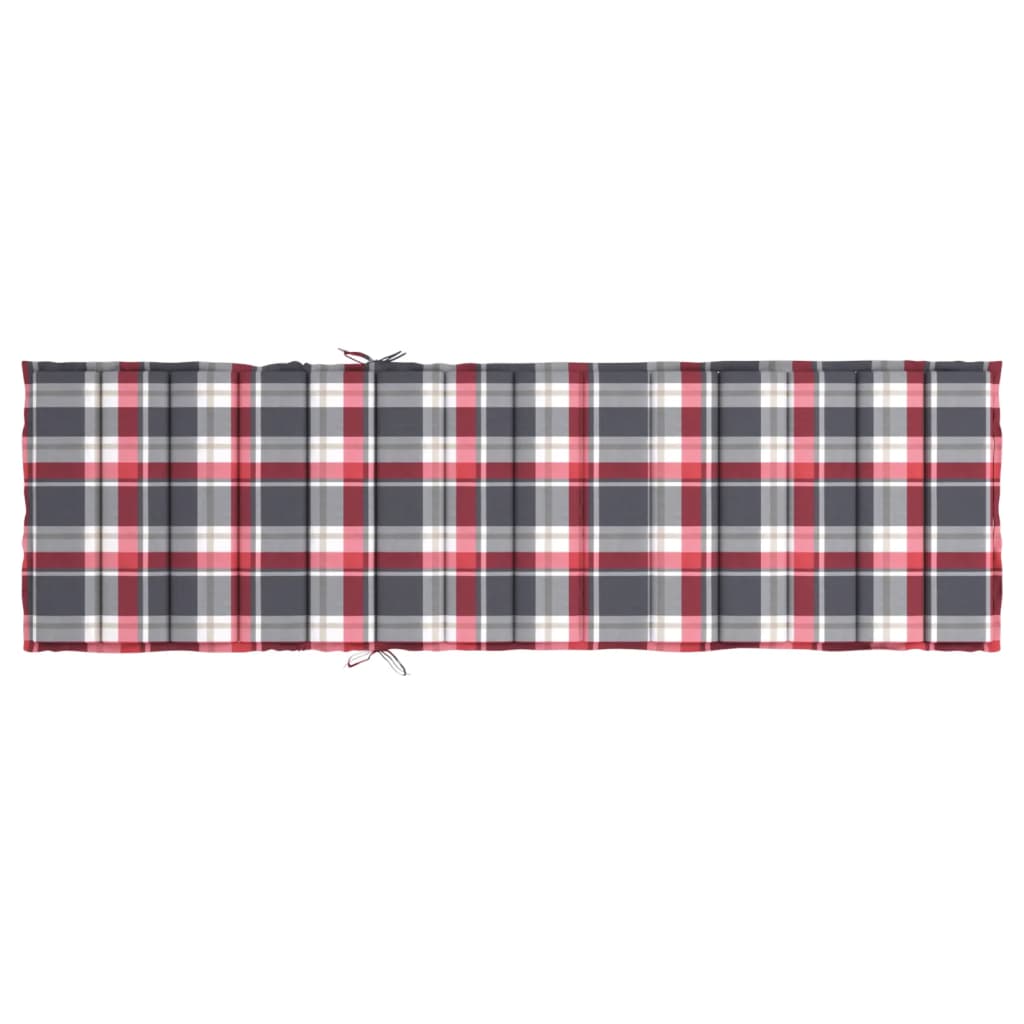 Sonnenliegen-Auflage Rot Karomuster 200x60x3 cm Oxford-Gewebe