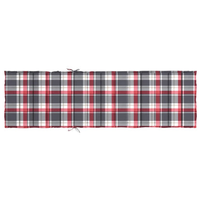 Sonnenliegen-Auflage Rot Karomuster 200x60x3 cm Oxford-Gewebe