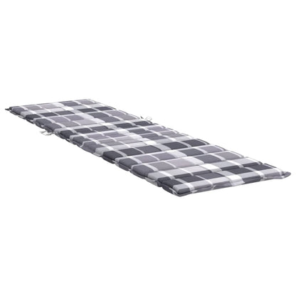 Sonnenliegen-Auflage Grau Karomuster 200x70x3 cm Oxford-Gewebe