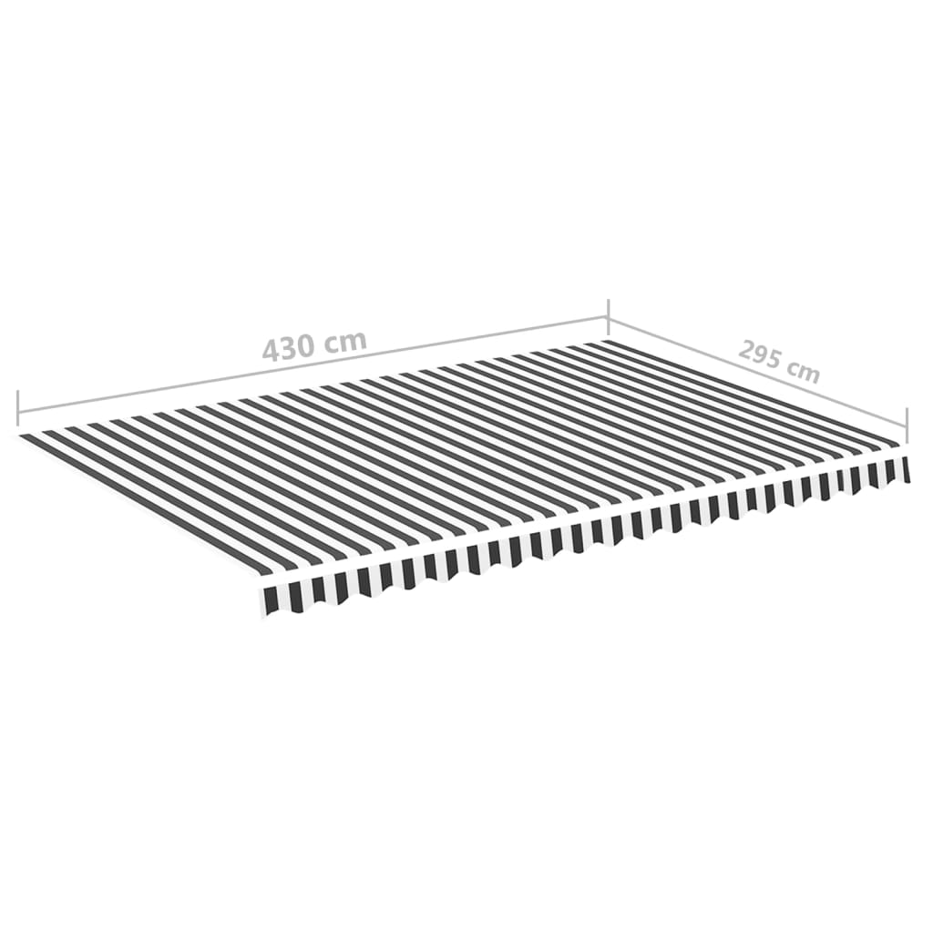 Markisenbespannung Anthrazit und Weiß 4,5x3 m