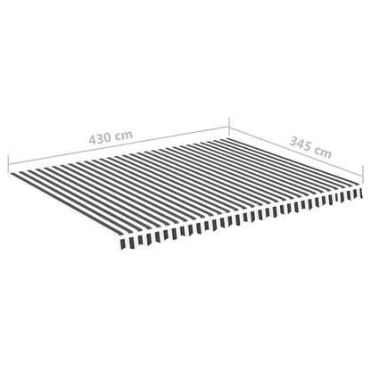 Markisenbespannung Anthrazit und Weiß 4,5x3,5 m