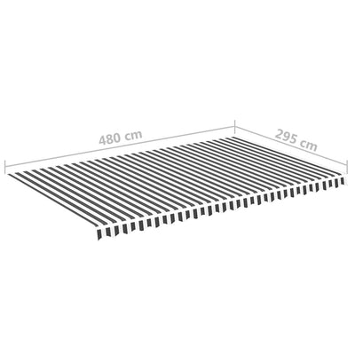 Markisenbespannung Anthrazit und Weiß 5x3 m