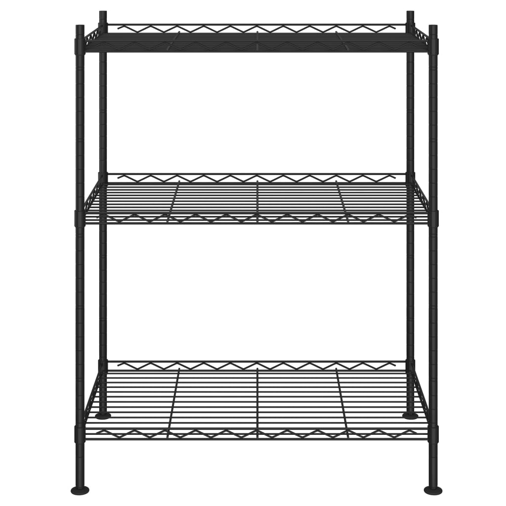 Lagerregal mit 3 Böden 60x35x76 cm Schwarz 150 kg