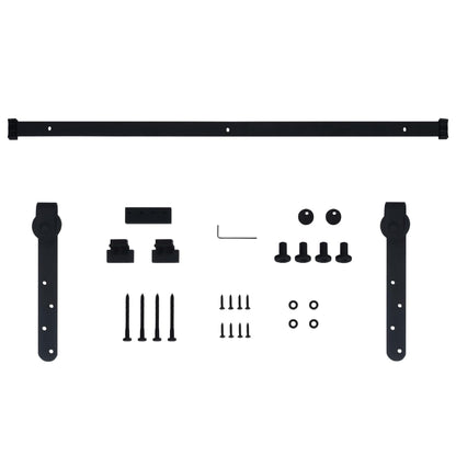 Mini Schiebetürbeschlag Set für Schranktüren Carbonstahl 152 cm