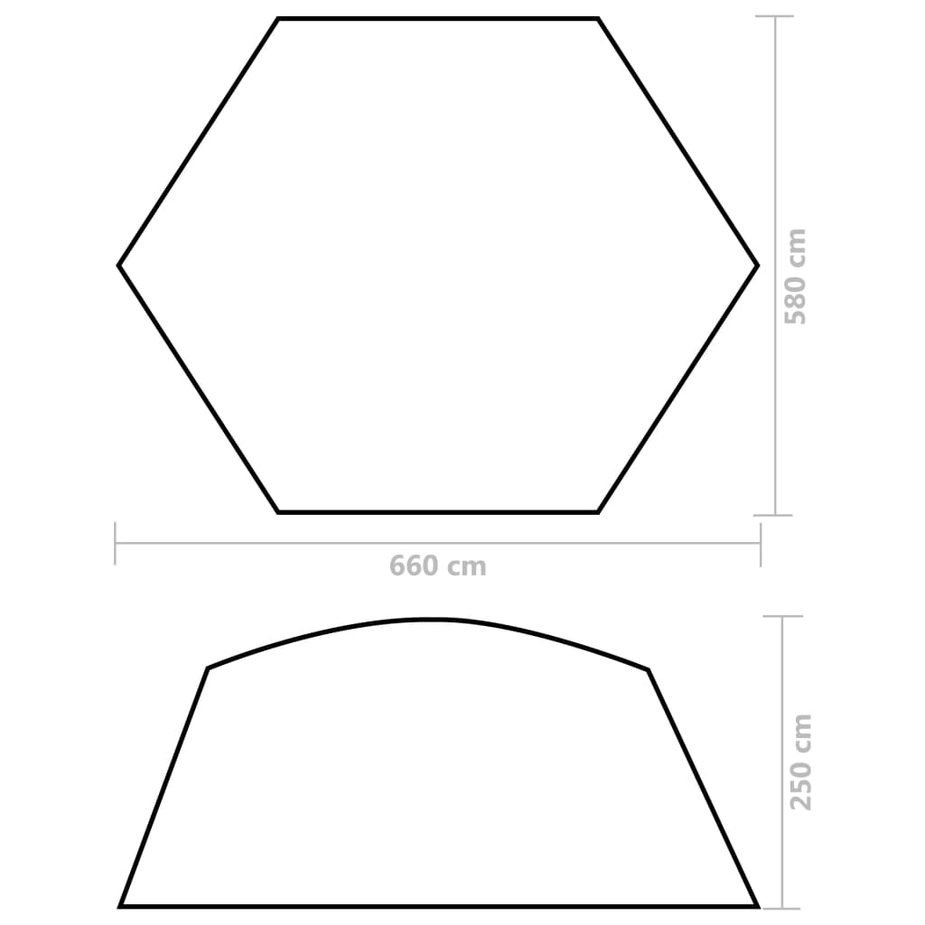 Pool-Zelt Stoff 660x580x250 cm Gelb