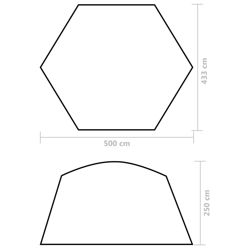 Pool-Zelt Stoff 500x433x250 cm Grau