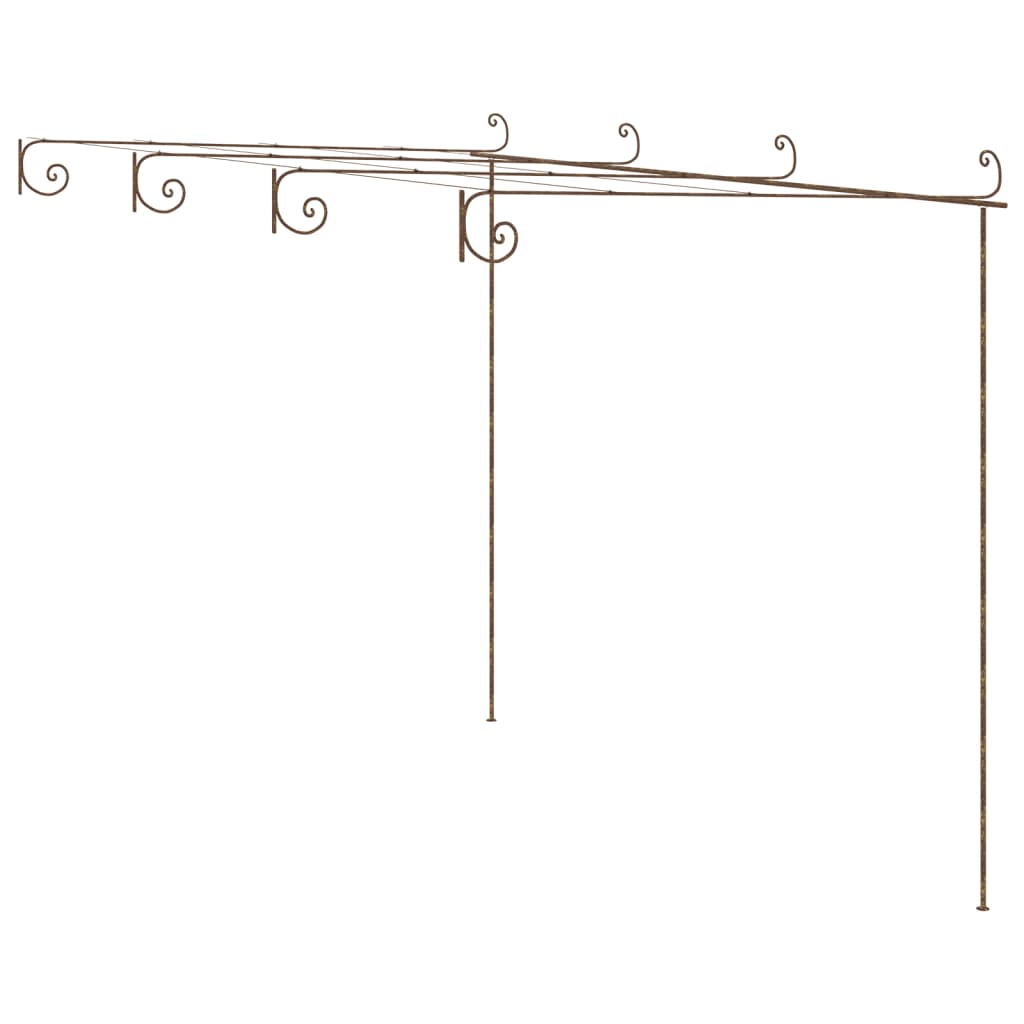 Garten-Pergola Antik-Braun 4x3x2,5 m Eisen