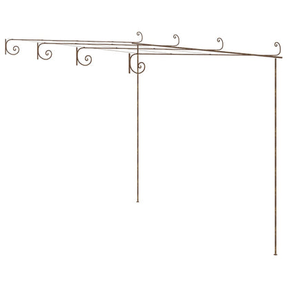 Garten-Pergola Antik-Braun 4x3x2,5 m Eisen