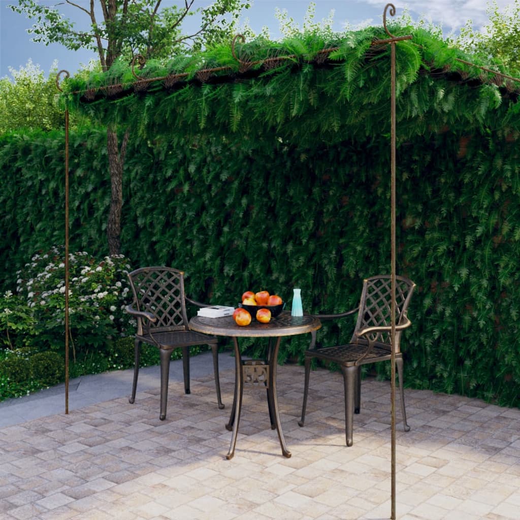 Garten-Pergola Antik-Braun 4x3x2,5 m Eisen