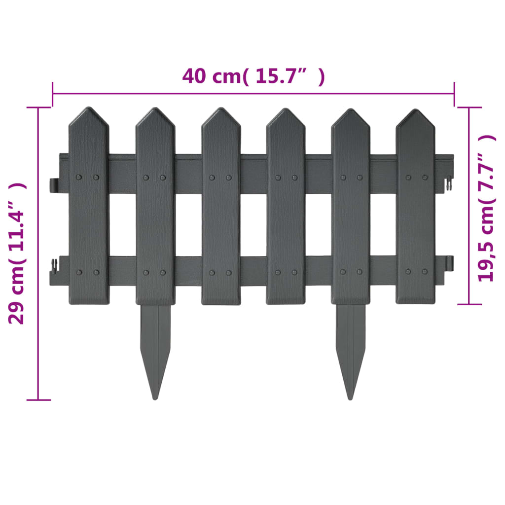 Rasenkanten 25 Stk. Anthrazit 10 m PP