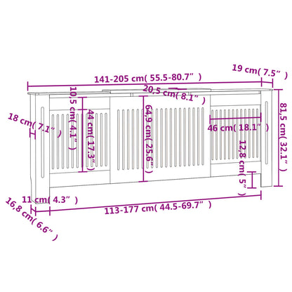 MDF Heizkörperverkleidung Weiß 205 cm