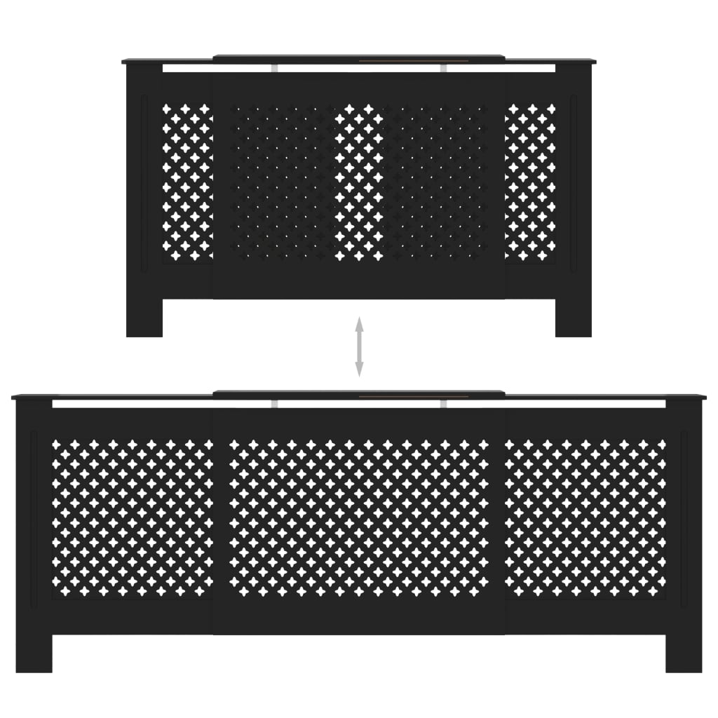 MDF Heizkörperverkleidung Schwarz 205 cm