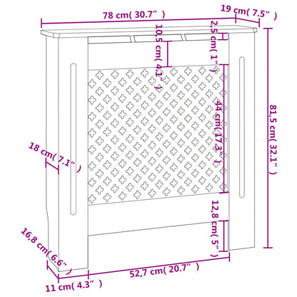 MDF Heizkörperverkleidung Weiß 78 cm