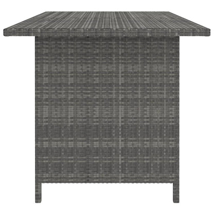 Garten-Esstisch Grau 110x70x65 cm Poly Rattan