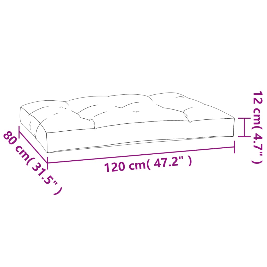 Palettenkissen 3-tlg. Taupe Stoff