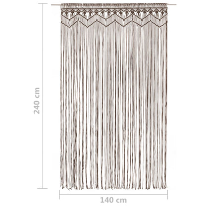 Makramee Vorhang Taupe 140x240 cm Baumwolle