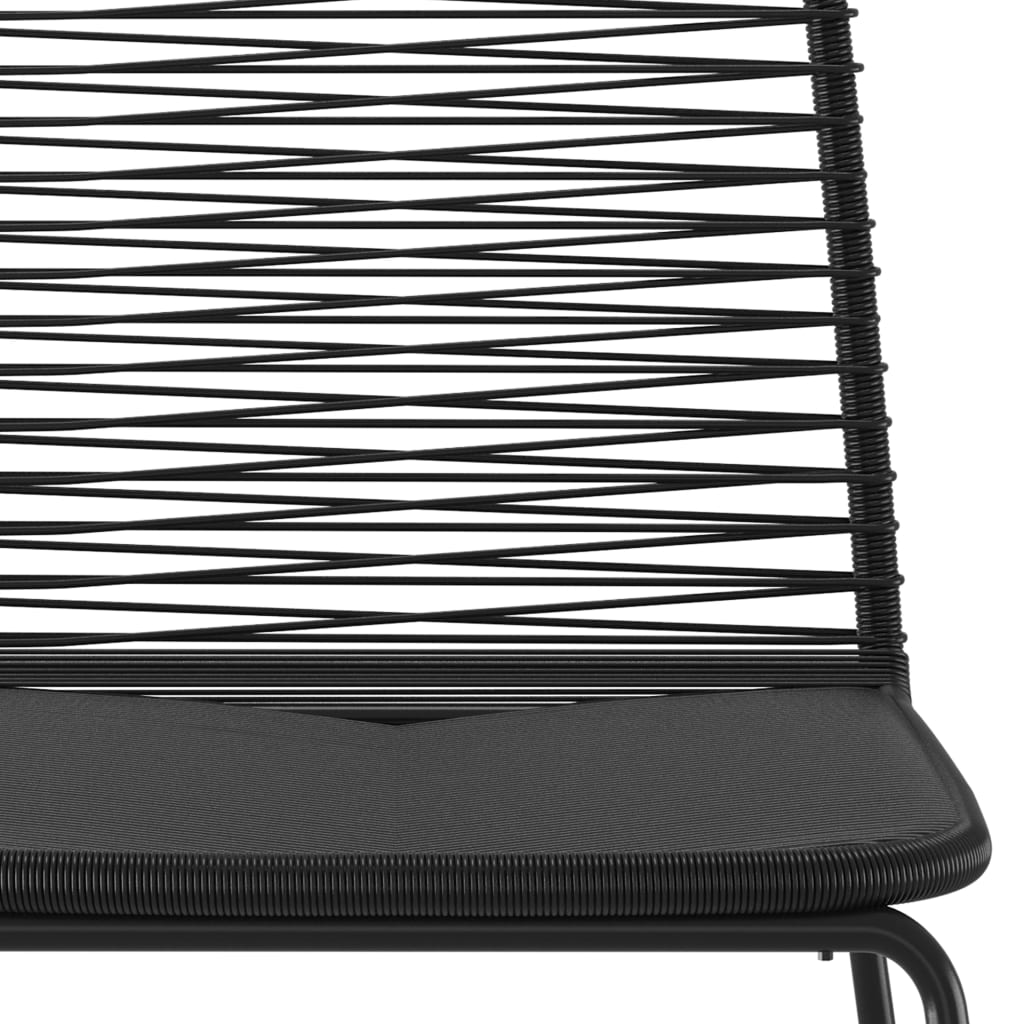 Gartenstühle 6 Stk. Poly Rattan Schwarz