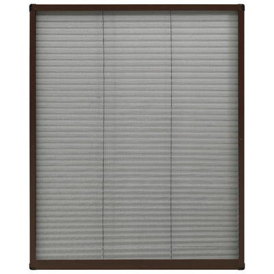 Insektenschutz-Plissee für Fenster Aluminium Braun 60x80 cm