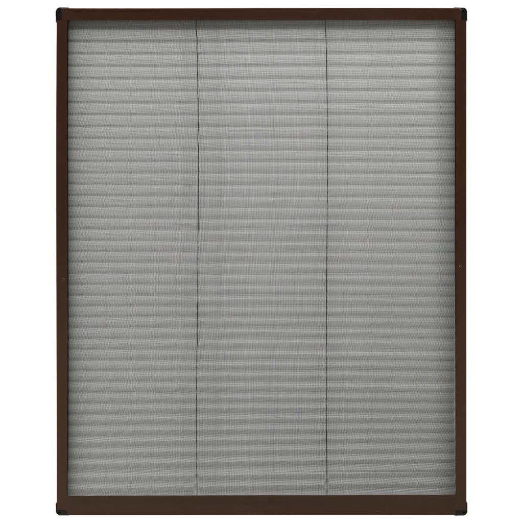 Insektenschutz-Plissee für Fenster Aluminium Braun 80x100 cm