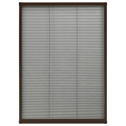 Insektenschutz-Plissee für Fenster Aluminium Braun 80x120 cm