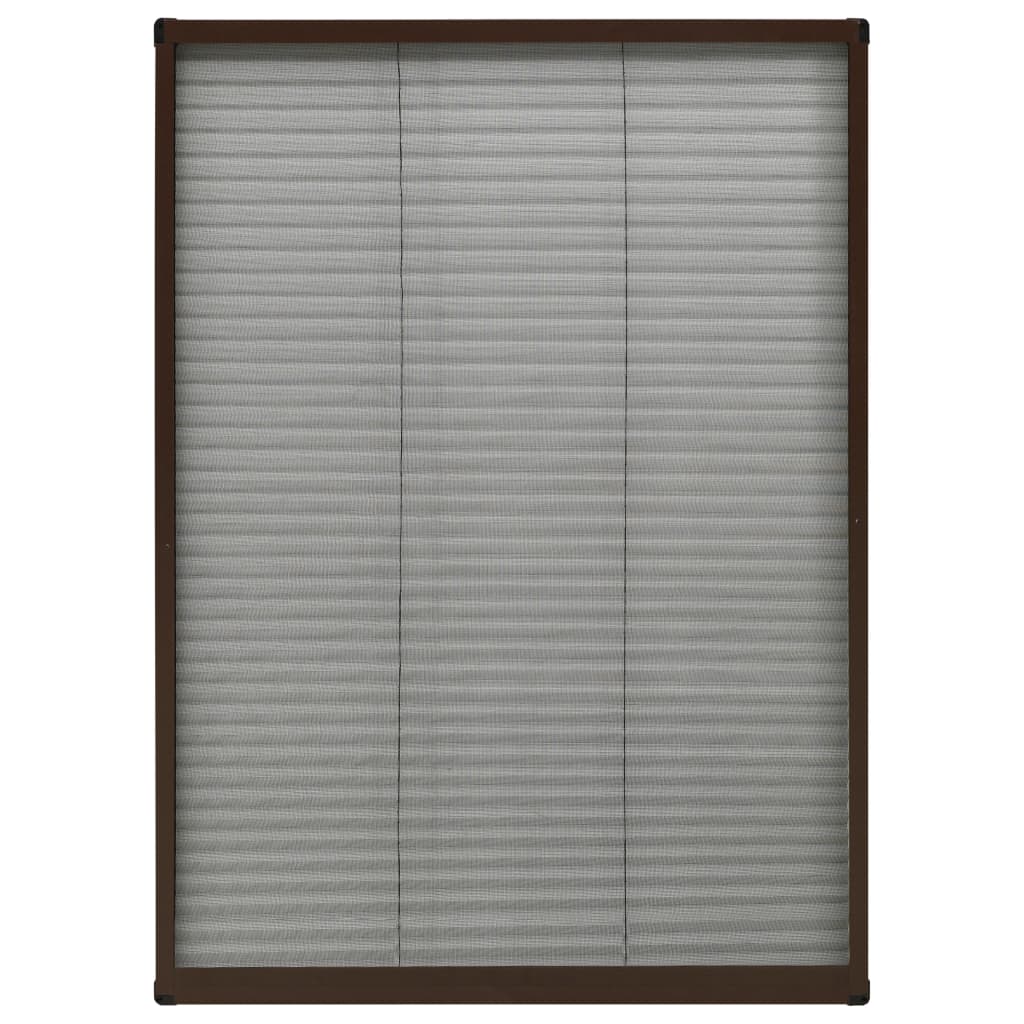 Insektenschutz-Plissee für Fenster Aluminium Braun 80x120 cm