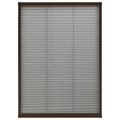 Insektenschutz-Plissee für Fenster Aluminium Braun 80x120 cm