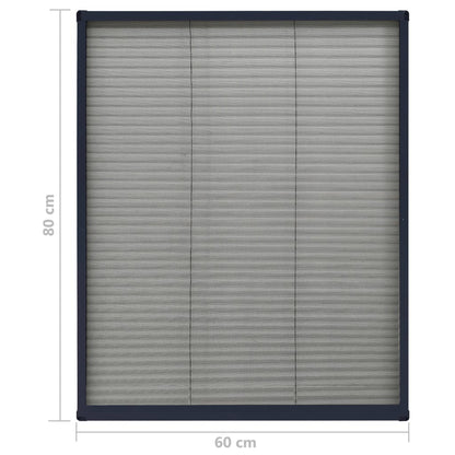 Insektenschutz-Plissee für Fenster Aluminium Anthrazit 60x80cm