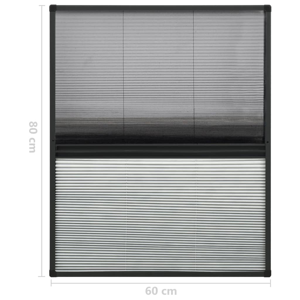 Insektenschutz-Plissee für Fenster Alu 60x80 cm mit Jalousie