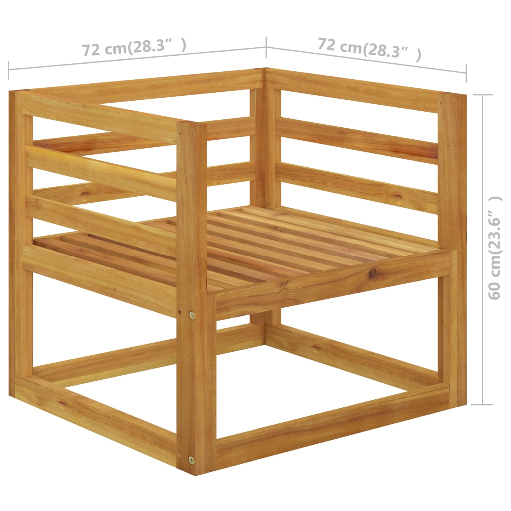 5-tlg. Garten-Lounge-Set mit Auflagen Creme Massivholz Akazie