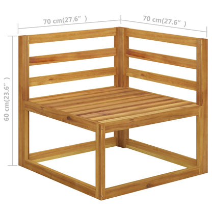 9-tlg. Garten-Lounge-Set mit Auflagen Creme Massivholz Akazie