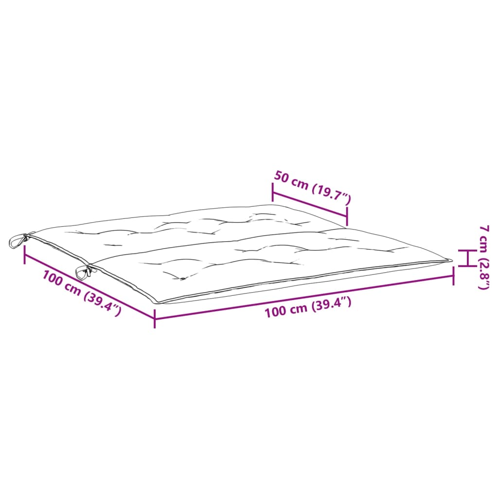 Gartenbank-Auflagen 2 Stk. Rot 100x50x7 cm Oxford-Gewebe