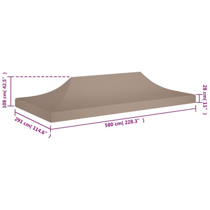 Partyzelt-Dach 6x3 m Taupe 270 g/m²